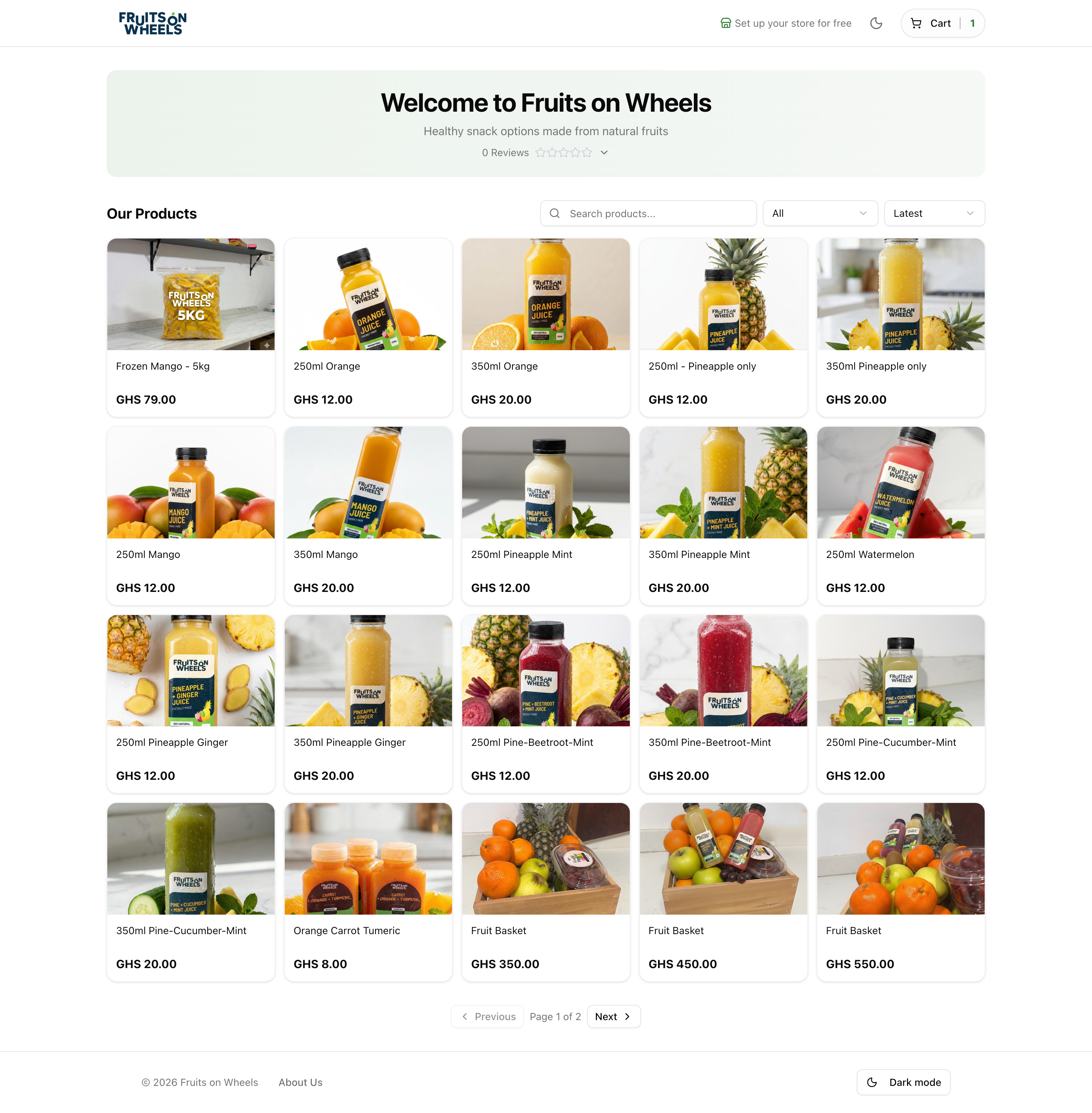 Customer-facing XtraKit online storefront